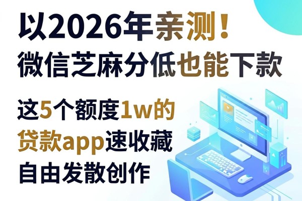 2026年亲测!微信芝麻分低也能下款,这5个额度1w的贷款app速收藏