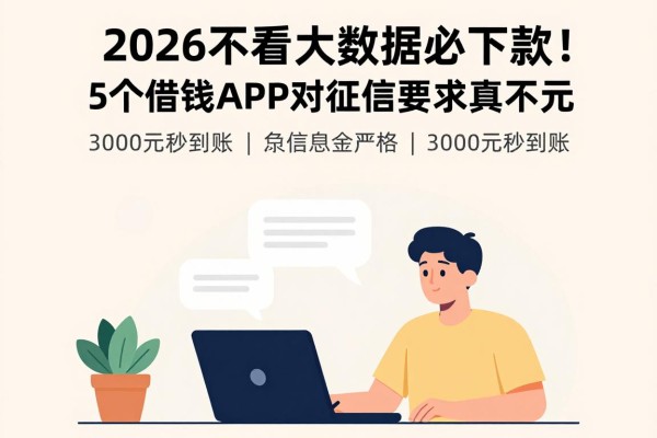 2026不看大数据必下款！这5个借钱APP对征信要求真不高，3000元秒到账