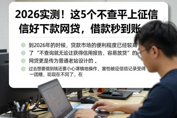 2026实测！这5个不查不上征信好下款网贷，借款秒到账