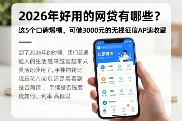 2026年好用的网贷有哪些？这5个口碑爆棚、可借3000元的无视征信APP速收藏
