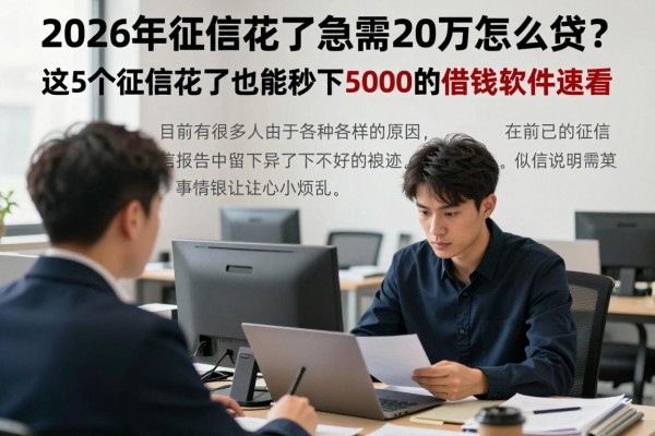 2026年征信花了急需20万怎么贷?这5个征信花了也能秒下5000的借钱软件速看!