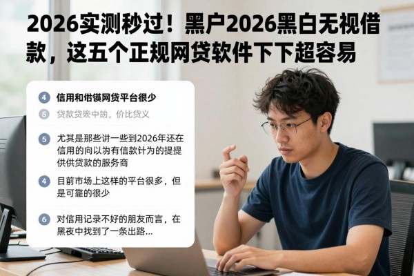 2026实测秒过!黑户2026黑白无视借款,这五个正规网贷软件下款超容易