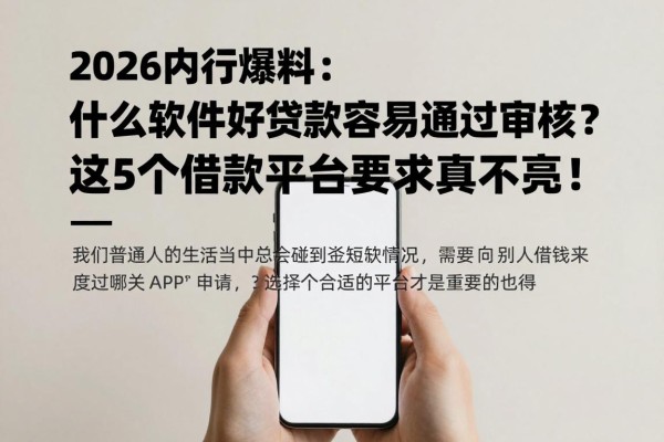 2026内行爆料:什么软件好贷款容易通过审核?这5个借款平台要求真不高!