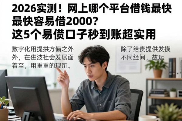 2026实测！网上哪个平台借钱最快最容易借2000？这5个易借口子秒到账超实用