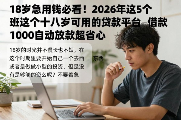 18岁急用钱必看!2026年这5个十八岁可用的贷款平台,借款1000自动放款超省心