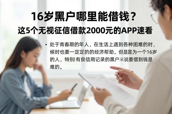 16岁黑户哪里能借钱?这5个无视征信借款2000元的APP速看