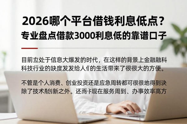 2026哪个平台借钱利息低点?专业盘点借款3000利息低的靠谱口子