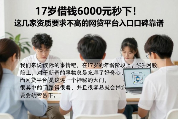 17岁借钱6000元秒下!这几家资质要求不高的网贷平台入口口碑靠谱