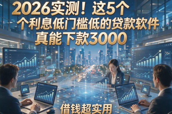 2026实测！这5个利息低门槛低的贷款软件真能下款3000，借钱超实用