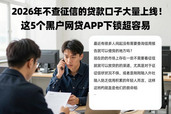 2026年不查征信的贷款口子大量上线！这5个黑户网贷APP下款超容易