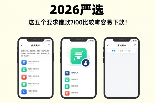 2026严选！这五个要求不高的网贷app，借款7000哪个比较容易下款快
