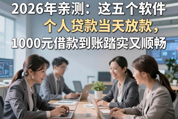 2026年亲测：这五个软件个人贷款当天放款，1000元借款到账踏实又顺畅