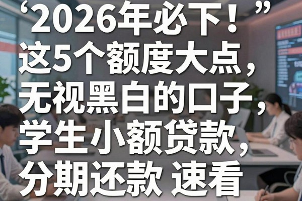 2026年必下!这5个额度大点无视黑白的口子,学生小额贷款分期还款速看