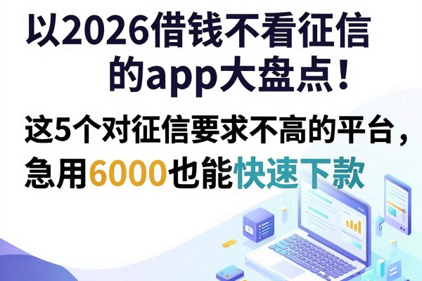 2026借钱不看征信的app大盘点!这5个对征信要求不高的平台,急用6000也能快速下款