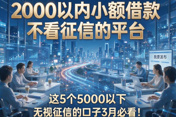 2000以内小额借款不看征信的平台，这5个5000以下无视征信的口子3月必看！