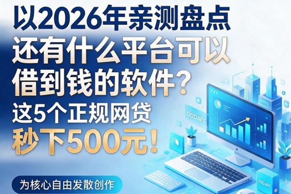 2026年亲测盘点：还有什么平台可以借到钱的软件？这5个正规网贷秒下500元！