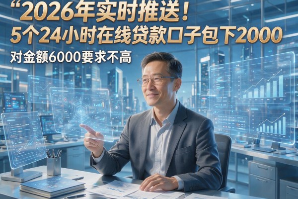 2026年实时推送！5个24小时在线贷款口子包下2000，对金额6000要求不高