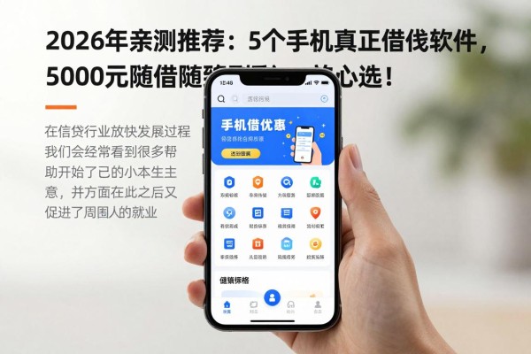2026年亲测推荐：5个手机真正能借钱的软件，5000元随借随到账，放心选！
