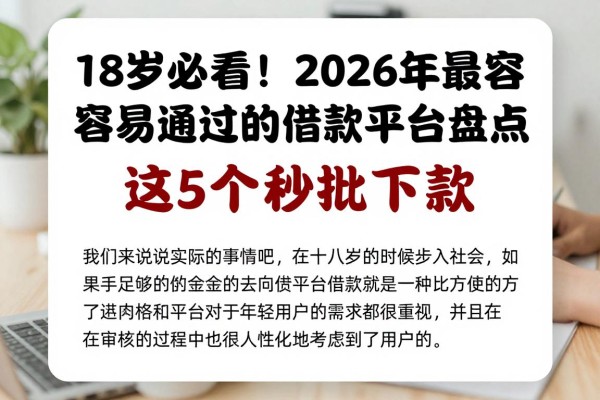 18岁必看!2026年最容易通过的借款平台盘点,这5个秒批下款