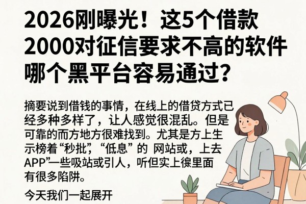 2026刚曝光!这5个借款2000对征信要求不高的软件,哪个黑平台容易通过?