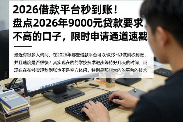 2026借款平台秒到账！盘点2026年9000元贷款要求不高的口子，限时申请通道速戳
