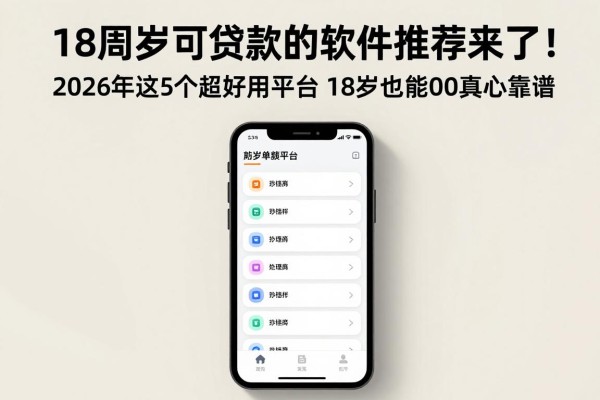 18周岁可贷款的软件推荐来了！2026年这5个超好用平台，18岁也能借2000真心靠谱