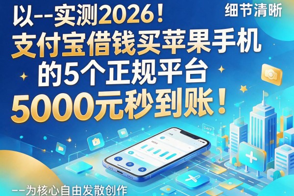 --实测2026！支付宝借钱买苹果手机的5个正规平台，5000元秒到账！--