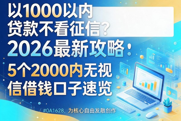 1000以内贷款不看征信？2026最新攻略：5个2000内无视征信借钱口子速览
