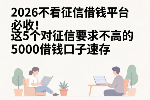 2026不看征信借钱平台必收!这5个对征信要求不高的5000借钱口子速存