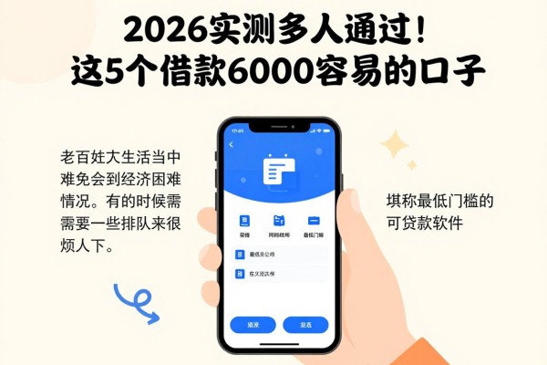 2026实测多人通过！这5个借款6000容易的口子，堪称最低门槛的app贷款软件