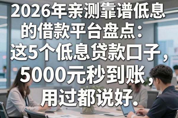 2026年亲测靠谱低息的借款平台盘点:这5个低息贷款口子5000元秒到账,用过都说好!