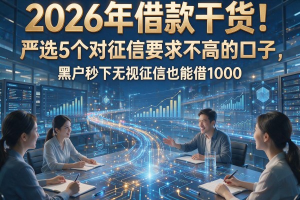 2026年借款干货！严选5个对征信要求不高的口子，黑户秒下无视征信也能借1000