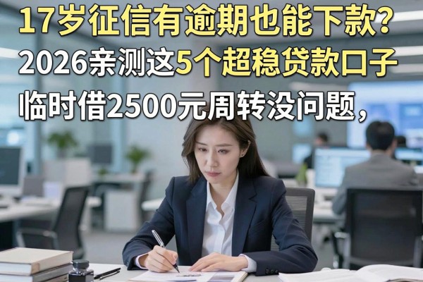 17岁征信有逾期也能下款？2026亲测这5个超稳贷款口子，临时借2500元周转没问题