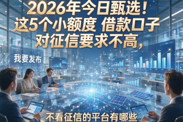 2026年今日甄选！这5个小额度借款口子对征信要求不高，不看征信的平台有哪些？