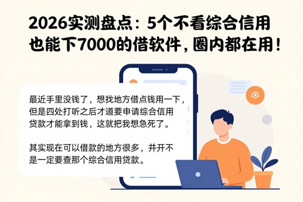 2026实测盘点：5个不看综合信用也能下7000的借钱软件，圈内都在用！