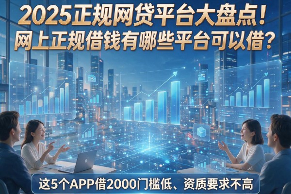 2025正规网贷平台大盘点！网上正规借钱有哪些平台可以借？这5个APP借2000门槛低、资质要求不高