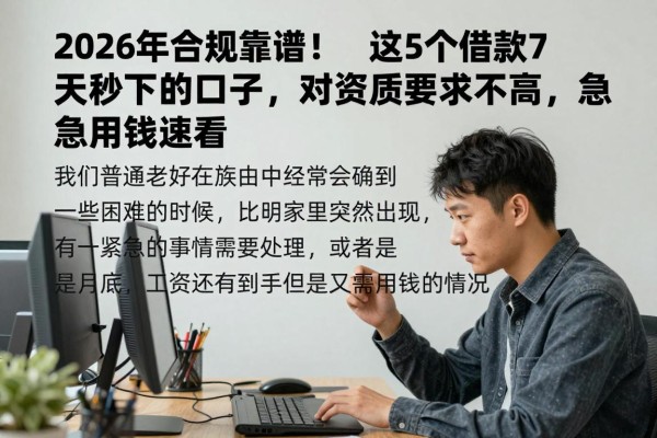 2026年合规靠谱!这5个借款7天秒下的口子对资质要求不高,急用钱速看