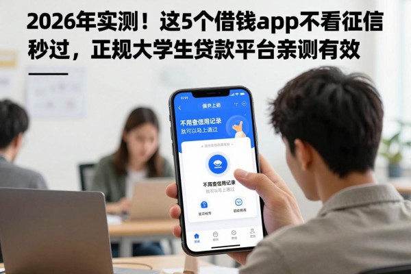 2026年实测！这5个借钱app不看征信秒过，正规大学生贷款平台亲测有效