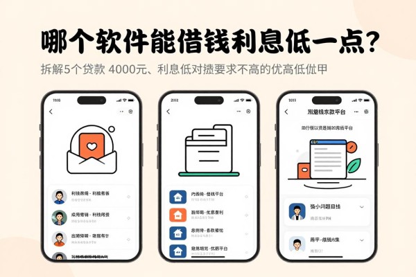 2026备用必看！哪个软件能借钱利息低一点？拆解5个贷款4000元、利息低且对资质要求不高的优质平台