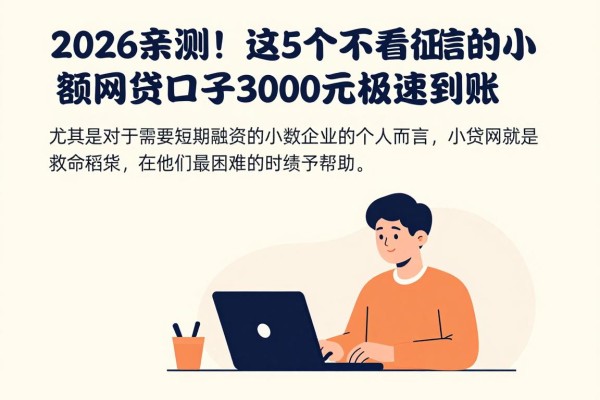 2026亲测！这5个不看征信的小额网贷口子，3000元极速到账
