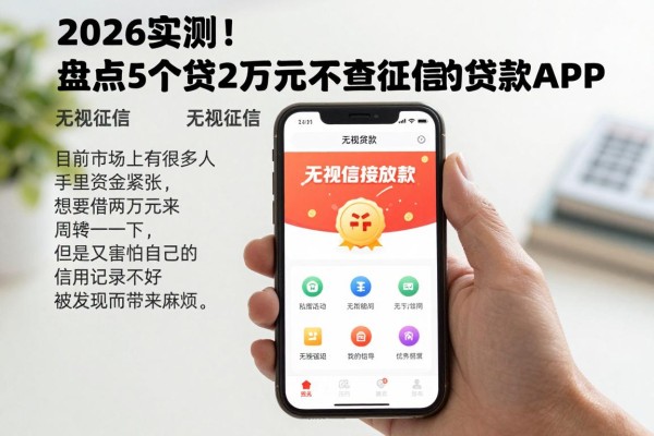 2026实测！盘点5个贷2万元不查征信的贷款APP，无视征信直接放款