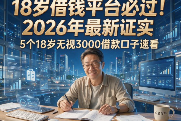 18岁借钱平台必过！2026年最新证实：5个18岁无视3000借款口子速看