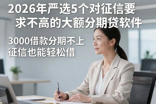 2026年严选5个对征信要求不高的大额分期贷软件,3000借款分期不上征信也能轻松借!