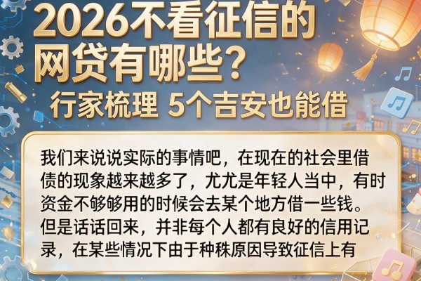 2026不看征信的网贷有哪些？行家梳理5个吉安也能借