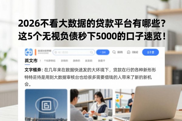 2026不看大数据的贷款平台有哪些?这5个无视负债秒下5000的口子速览!