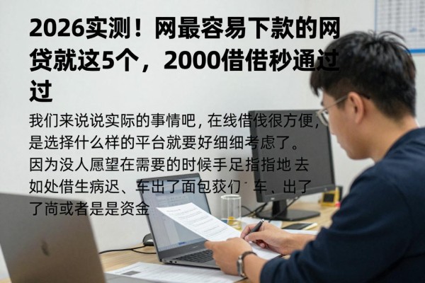 2026实测!网最容易下款的网贷就这5个,2000借款秒通过