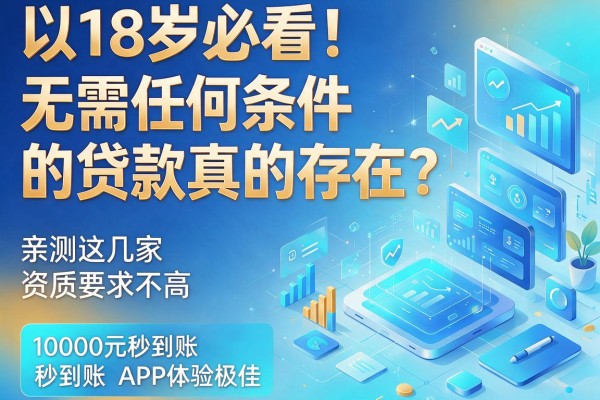 18岁必看！无需任何条件的贷款真的存在？亲测这几家资质要求不高、10000元秒到账APP体验极佳