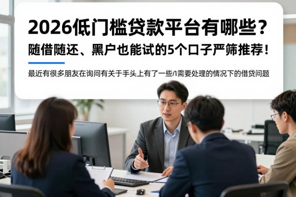 2026低门槛贷款平台有哪些？随借随还、黑户也能试的5个口子严筛推荐！