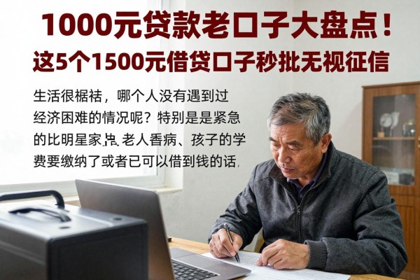 1000元贷款老口子大盘点!这5个1500元借款口子秒批无视征信