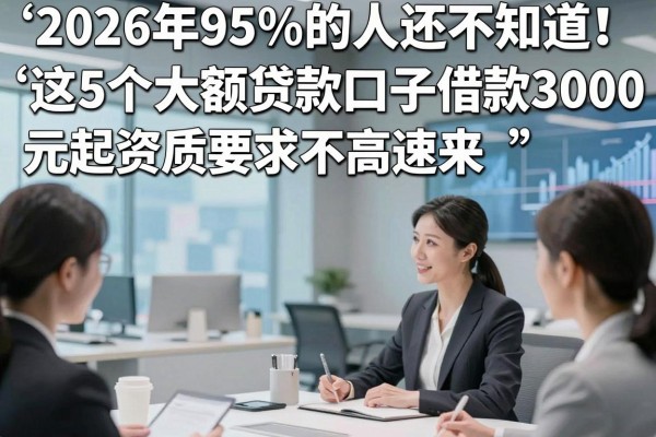 2026年95%的人还不知道！这5个大额贷款口子借款3000元起，资质要求不高速来
